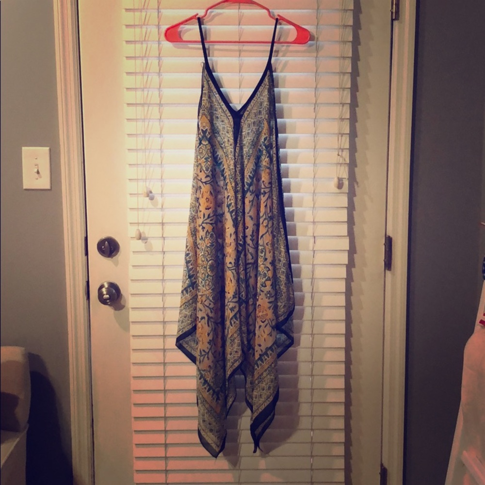 Handkerchief dress, blues and yellows